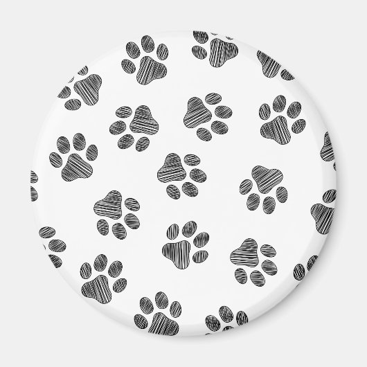 Doodle Paws, Dog Paws, Black Paws Magnet (Vorne)