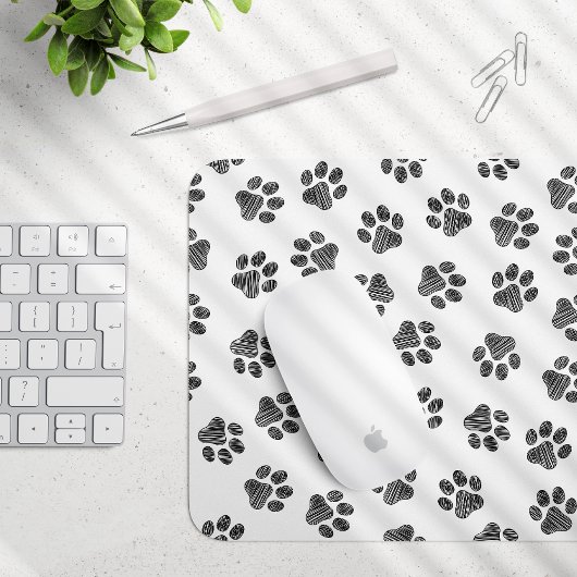 Doodle Paws, Dog Paws, Black Paws Mousepad