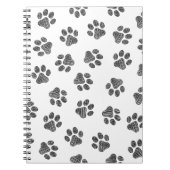 Doodle Paws, Dog Paws, Black Paws Notizblock (Vorderseite)