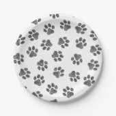 Doodle Paws, Dog Paws, Black Paws Pappteller (Vorderseite)