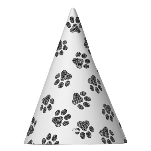 Doodle Paws, Dog Paws, Black Paws Partyhütchen (Rechts)
