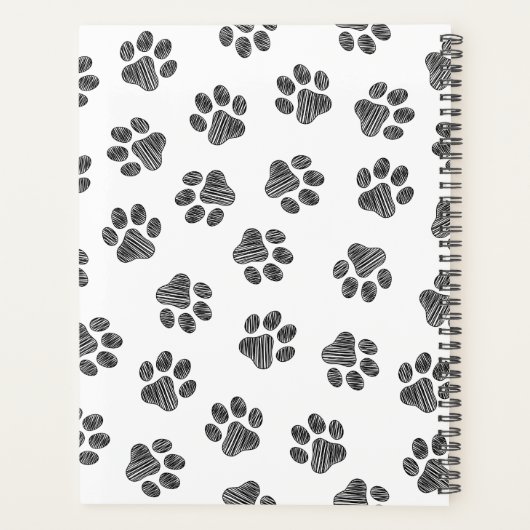 Doodle Paws, Dog Paws, Black Paws Planer (Rückseite)