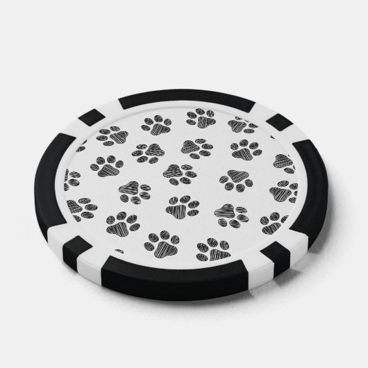 Doodle Paws, Dog Paws, Black Paws Pokerchips (Einzeln)