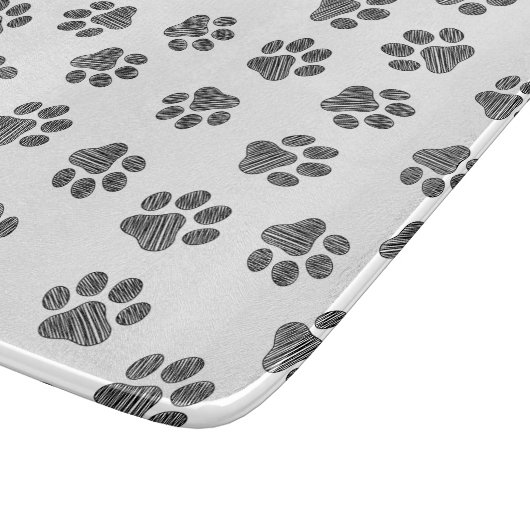Doodle Paws, Dog Paws, Black Paws Schneidebrett (Ecke)