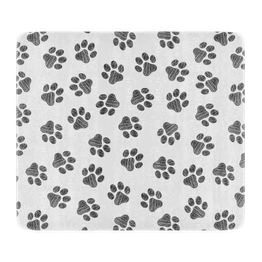 Doodle Paws, Dog Paws, Black Paws Schneidebrett (Vorderseite)