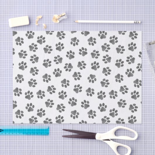 Doodle Paws, Dog Paws, Black Paws Seidenpapier (Handwerk)