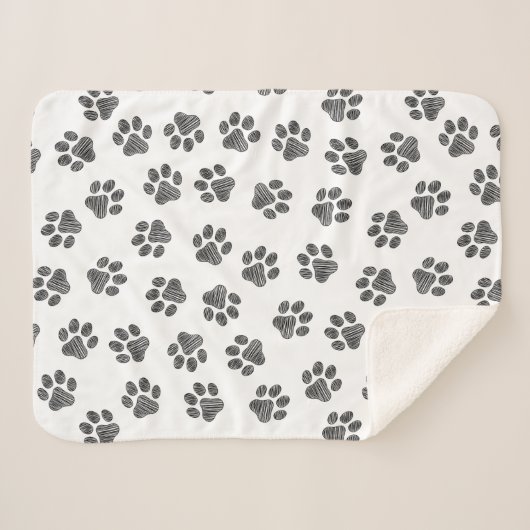 Doodle Paws, Dog Paws, Black Paws Sherpadecke (Vorderseite (Horizontal))