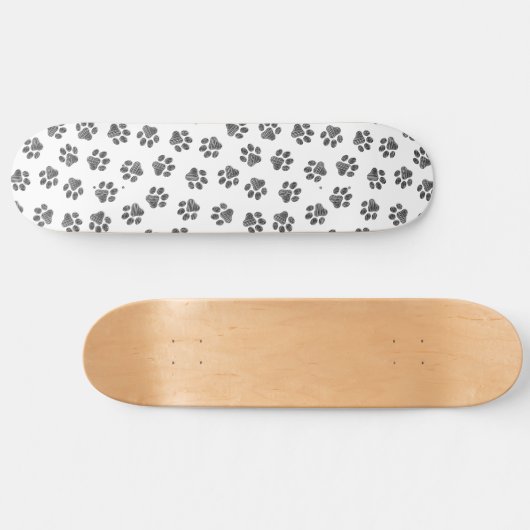Doodle Paws, Dog Paws, Black Paws Skateboard (Horizontal)