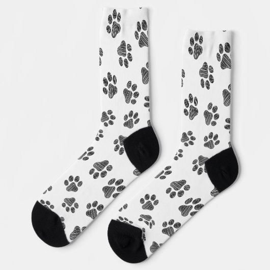 Doodle Paws, Dog Paws, Black Paws Socken (Linkes Detail)
