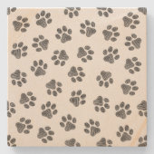 Doodle Paws, Dog Paws, Black Paws Steinuntersetzer (Vorderseite)