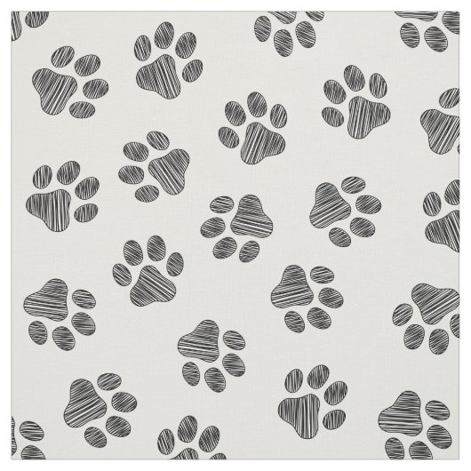 Doodle Paws, Dog Paws, Black Paws Stoff (Muster)