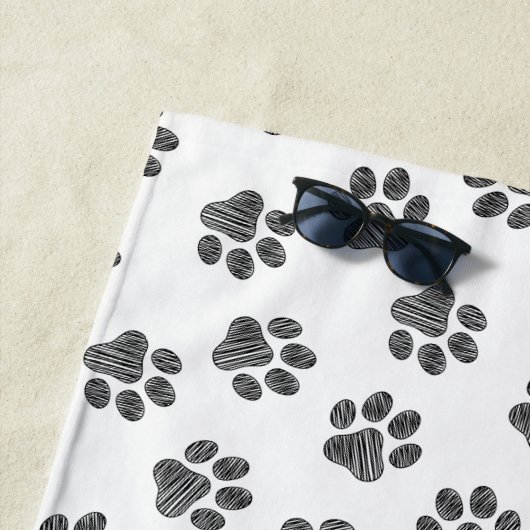 Doodle Paws, Dog Paws, Black Paws Strandtuch (Beispiel)