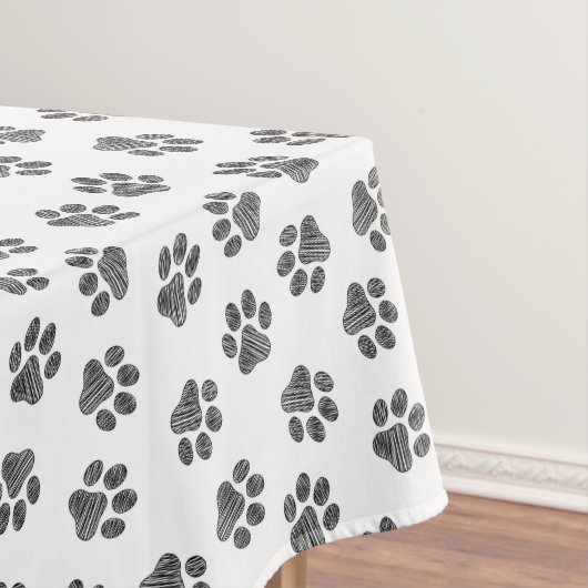 Doodle Paws, Dog Paws, Black Paws Tischdecke (Beispiel)