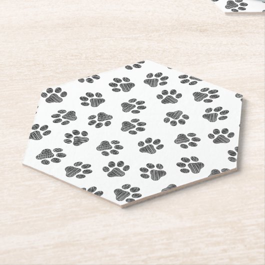 Doodle Paws, Dog Paws, Black Paws Untersetzer (angewinkelt)