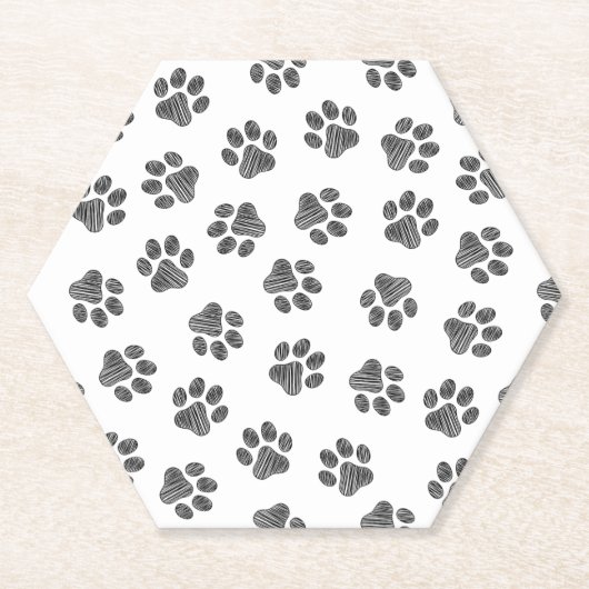 Doodle Paws, Dog Paws, Black Paws Untersetzer (Vorderseite)