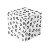 Doodle Paws, Dog Paws, Black Paws Würfel (Rückseite Schrägansicht)