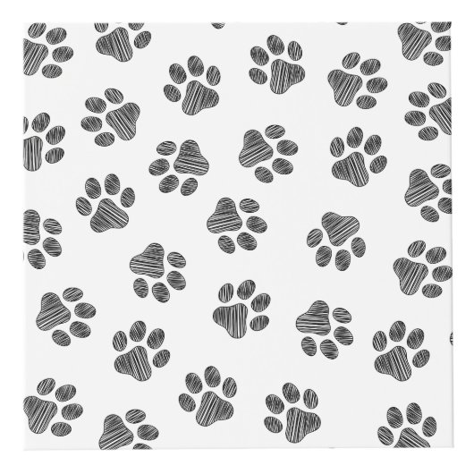 Doodle Paws, Dog Paws, Black Paws Würfel (Vorderseite)