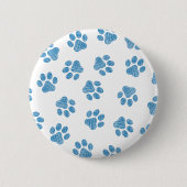 Doodle Paws, Dog Paws, Blue Paws Button (Vorderseite)
