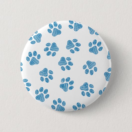 Doodle Paws, Dog Paws, Blue Paws Button (Vorderseite)