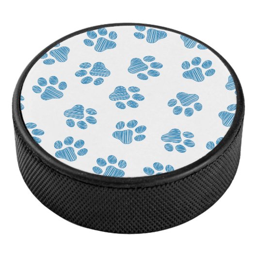 Doodle Paws, Dog Paws, Blue Paws Eishockey Puck (3/4)