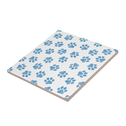 Doodle Paws, Dog Paws, Blue Paws Fliese (Seite)