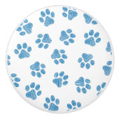 Doodle Paws, Dog Paws, Blue Paws Keramikknauf (Vorderseite)