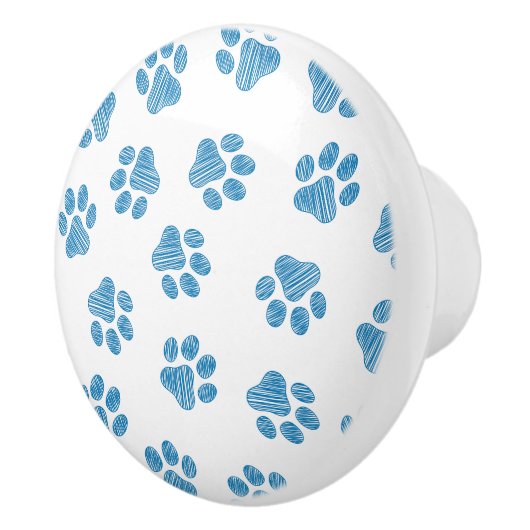 Doodle Paws, Dog Paws, Blue Paws Keramikknauf (Rechts)