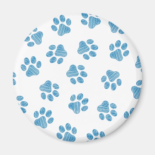 Doodle Paws, Dog Paws, Blue Paws Magnet (Vorne)
