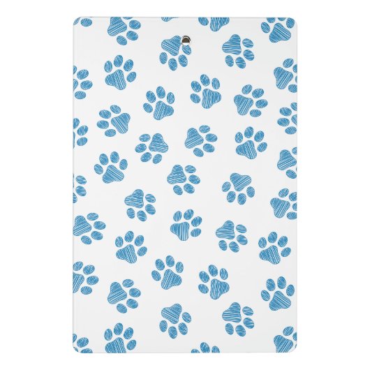 Doodle Paws, Dog Paws, Blue Paws Mini Klemmbrett (Rückseite)
