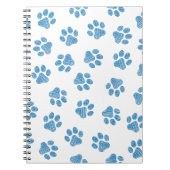 Doodle Paws, Dog Paws, Blue Paws Notizblock (Vorderseite)