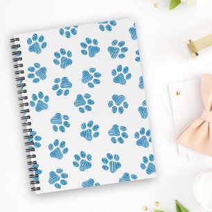 Doodle Paws, Dog Paws, Blue Paws Notizblock
