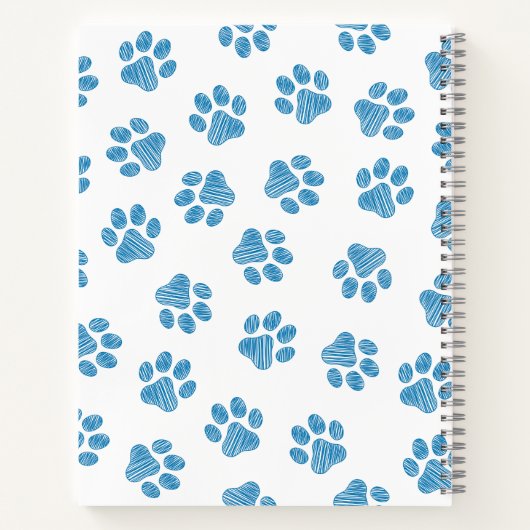 Doodle Paws, Dog Paws, Blue Paws Notizblock (Rückseite)