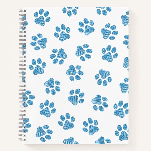 Doodle Paws, Dog Paws, Blue Paws Notizblock (Vorderseite)
