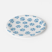 Doodle Paws, Dog Paws, Blue Paws Pappteller (Schrägansicht)