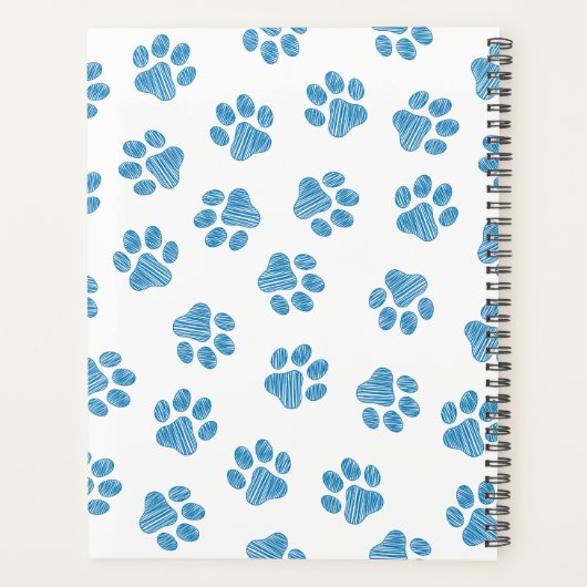 Doodle Paws, Dog Paws, Blue Paws Planer (Rückseite)