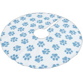 Doodle Paws, Dog Paws, Blue Paws Polyester Weihnachtsbaumdecke (Schrägansicht)