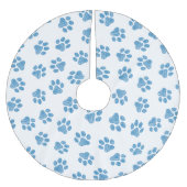 Doodle Paws, Dog Paws, Blue Paws Polyester Weihnachtsbaumdecke (Vorderseite)