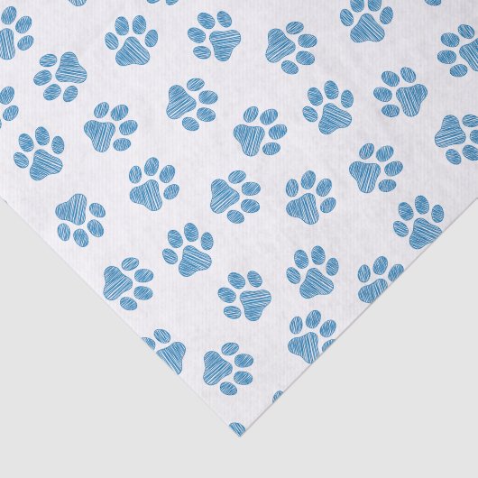Doodle Paws, Dog Paws, Blue Paws Seidenpapier (Ausschnitt)