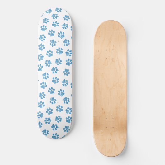 Doodle Paws, Dog Paws, Blue Paws Skateboard (Vorderseite)