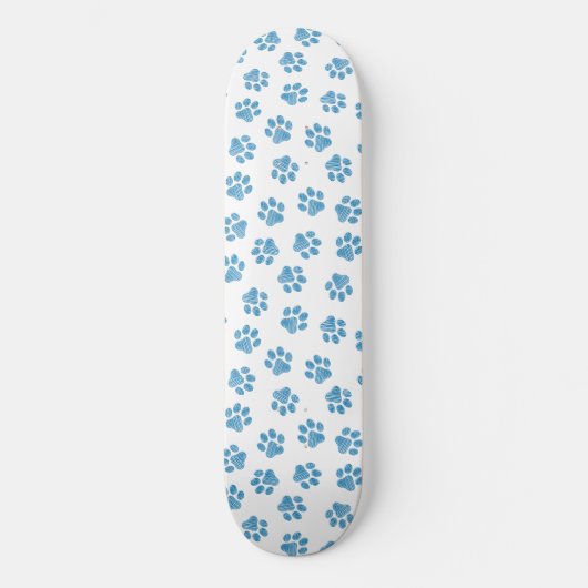 Doodle Paws, Dog Paws, Blue Paws Skateboard (Vorderseite)