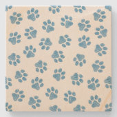 Doodle Paws, Dog Paws, Blue Paws Steinuntersetzer (Vorderseite)