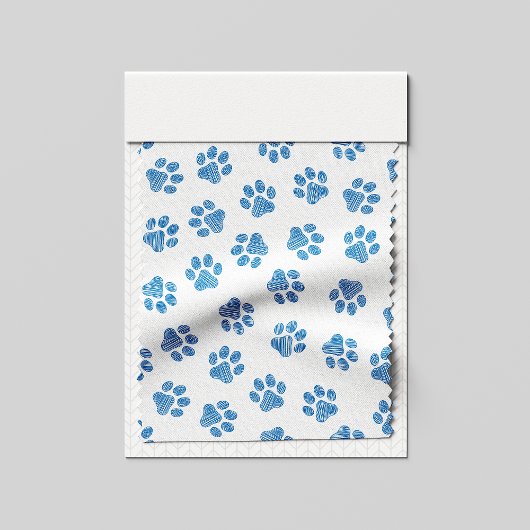 Doodle Paws, Dog Paws, Blue Paws Stoff