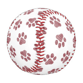 Doodle Paws, Dog Paws, Burgund Paws Baseball
