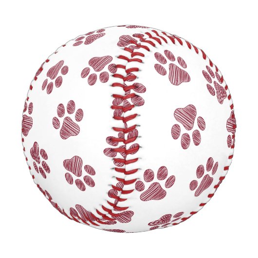 Doodle Paws, Dog Paws, Burgund Paws Baseball (Schrägansicht)