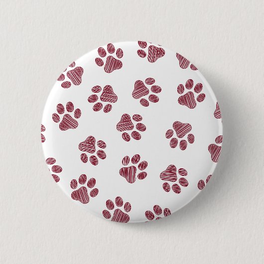 Doodle Paws, Dog Paws, Burgund Paws Button (Vorderseite)