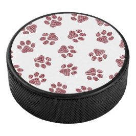 Doodle Paws, Dog Paws, Burgund Paws Eishockey Puck