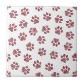 Doodle Paws, Dog Paws, Burgund Paws Fliese (Vorderseite)