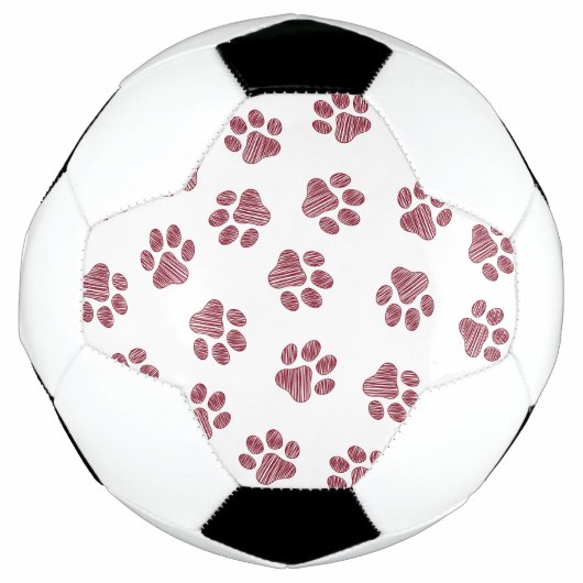 Doodle Paws, Dog Paws, Burgund Paws Fußball (Vorderseite)
