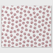 Doodle Paws, Dog Paws, Burgund Paws Geschenkpapier (Flach)