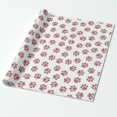 Doodle Paws, Dog Paws, Burgund Paws Geschenkpapier (Ungerollt)